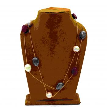 High Fashion Long Ruby Designer Necklace - Statement of Glamour and Elegance